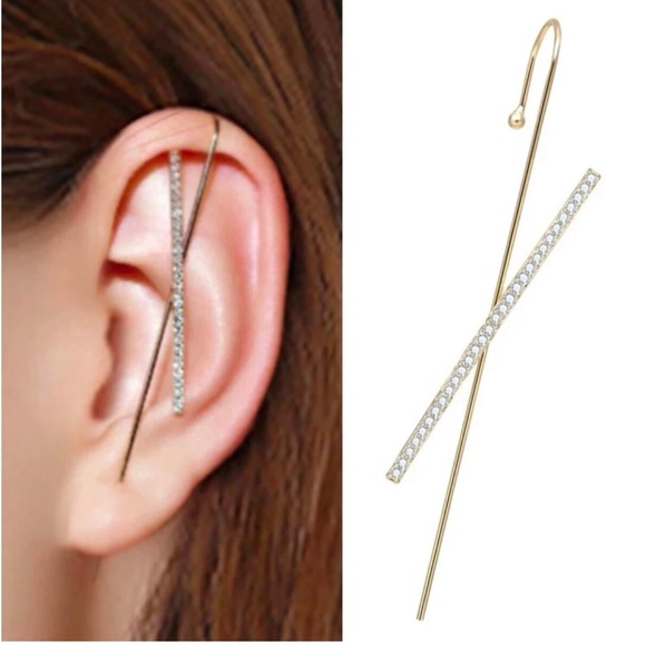 Unbranded Jewelry - Unbranded Cross Ear Crawler Gold Plated Ear Cuff